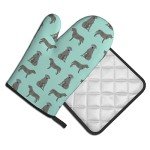 Silver Lab Oven Mitts with Quilted Liner