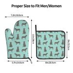 Silver Lab Oven Mitts with Quilted Liner