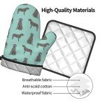 Silver Lab Oven Mitts with Quilted Liner