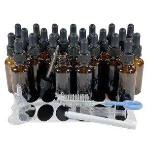 24-Pack 1oz Amber Glass Dropper Bottles