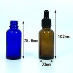 24-Pack 1oz Amber Glass Dropper Bottles