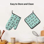 Silver Lab Oven Mitts with Quilted Liner