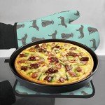 Silver Lab Oven Mitts with Quilted Liner