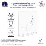 Acrylic Freestanding Sink Splash Guard Panel 19" x 18