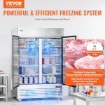 VEVOR 44.21 Cu. Ft. Stainless Steel Reach-In Freezer