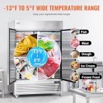 VEVOR 44.21 Cu. Ft. Stainless Steel Reach-In Freezer