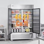 VEVOR 44.21 Cu. Ft. Stainless Steel Reach-In Freezer