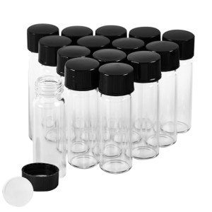 15 Pack 2 Dram Borosilicate Glass Vials with Caps
