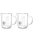 QWORK 250ml Borosilicate Glass Beaker Set
