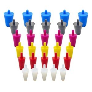60 Pack Silicone Rubber Lab Stoppers – 6 Sizes