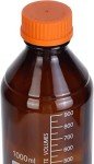 Amber Glass Storage Bottles with Graduated Markings - Pack of 4