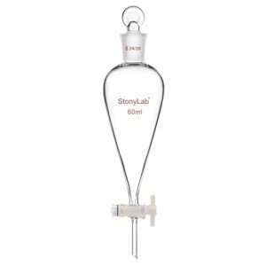 StonyLab 60ml PTFE Stopcock Separatory Funnel