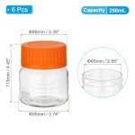 6 Pack 250ml Borosilicate Glass Storage Bottles