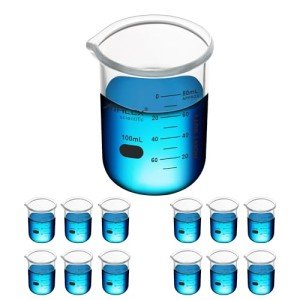 Maccx 3.4oz Borosilicate Glass Beaker Set of 12