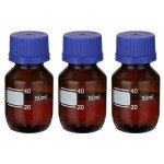 3 Pack 50ml Borosilicate Glass Lab Storage Bottles