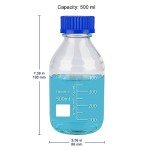 Round Media Storage Bottles with Blue Screw Cap