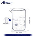 Maccx 3.4oz Borosilicate Glass Beaker Set of 12