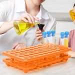 Orange Plastic Test Tube Holders with Silicone Racks