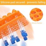 Orange Plastic Test Tube Holders with Silicone Racks