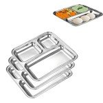 Stainless Steel Kids Plate Set - 4-Pack