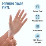 Dre Health Medium Clear Vinyl Exam Gloves - 100 Pack