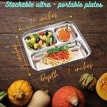 Stainless Steel Kids Plate Set - 4-Pack
