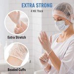 Dre Health Medium Clear Vinyl Exam Gloves - 100 Pack