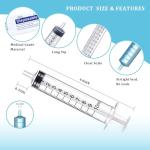 24 Pack 10ml Plastic Syringes for Lab Use