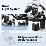 Dual LED Binocular Microscope with Phone Holder