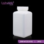 Labvida 1000ml HDPE Wide Mouth Reagent Bottles (2 Pack)