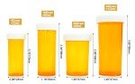 Child Resistant Pill Bottles - 12 Pack, Amber
