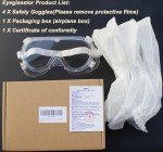 4 Pack Protective Safety Goggles for Labs