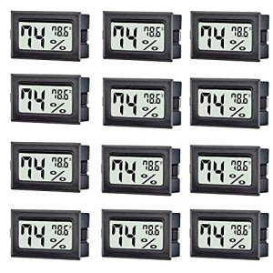 12 Pack Mini Digital Thermometer and Hygrometer