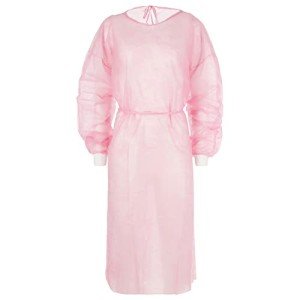 Pink Disposable Isolation Gowns - Fluid Resistant (Case of 50)