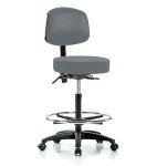 Height Adjustable Doctor's Stool with Backrest