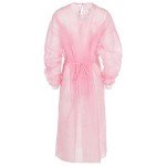 Pink Disposable Isolation Gowns - Fluid Resistant (Case of 50)