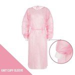 Pink Disposable Isolation Gowns - Fluid Resistant (Case of 50)