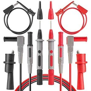 8-Piece Multimeter Test Lead Set with Clips & Hooks