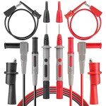 8-Piece Multimeter Test Lead Set with Clips & Hooks