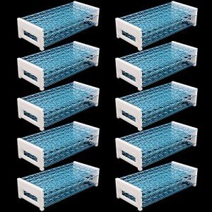 10 Pack Plastic Test Tube Rack - Light Blue