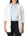 Women's Junior Fit 3/4 Sleeve Lab Coat, White