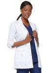 Women's Junior Fit 3/4 Sleeve Lab Coat, White
