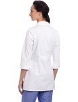 Women's Junior Fit 3/4 Sleeve Lab Coat, White