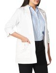 Women's Junior Fit 3/4 Sleeve Lab Coat, White