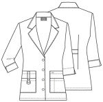 Women's Junior Fit 3/4 Sleeve Lab Coat, White
