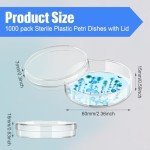 Kigley 1000 Pcs Sterile Plastic Petri Dishes