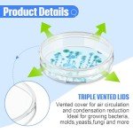 Kigley 1000 Pcs Sterile Plastic Petri Dishes