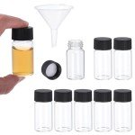 20ml Clear Glass Vials - 8 Pack with Caps