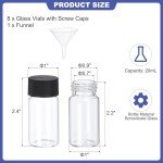 20ml Clear Glass Vials - 8 Pack with Caps