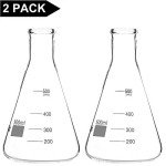 Stonylab 2-Pack 500ml Heavy Wall Erlenmeyer Flasks